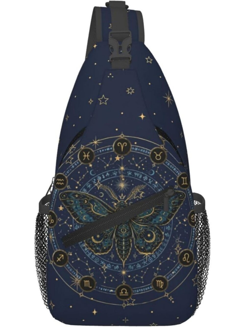 Unisex Moth Board Skeletons Sling Backpack Chest Hiking Travel Crossbody Bag
